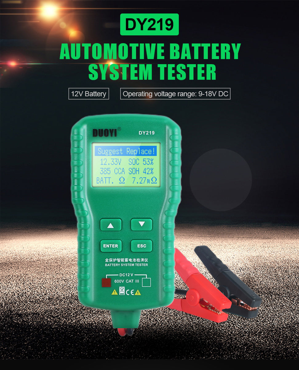 Tester per batterie per auto 12V / 24V Tester per batterie diagnostiche  automobilistiche digitali Analizzatore di tester per veicoli Cranking C