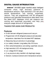 Digital Manifold Gauge set 2-way Valve 82 Refrigerants WK6889 - Meterport