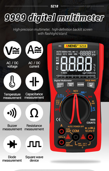 Digital 9999 Professional True RMS Multimeter SZ18 - Meterport