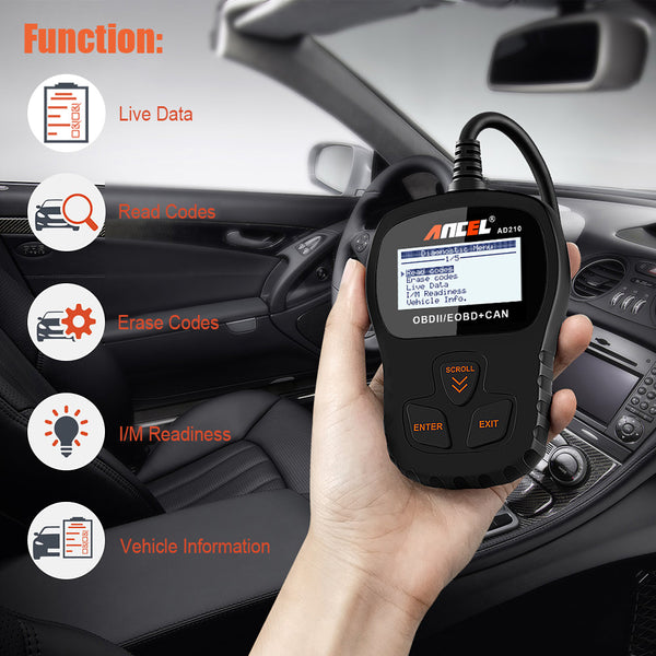 Ancel  AD210 OBDII Car Code Reader - Meterport