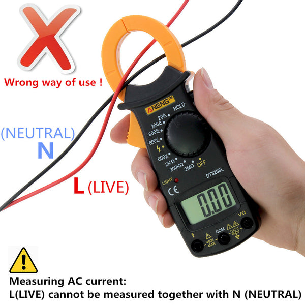 Multimetre pince amperemetrique 600vcc 450vca dt3266l machoire mesure  courant intensite