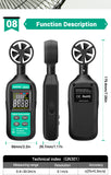 Handheld Digital Anemometer with LCD Backlight GN301 - Meterport