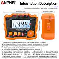 ANENG MH10 1999 Maximum Counts Insulation Resistance Tester